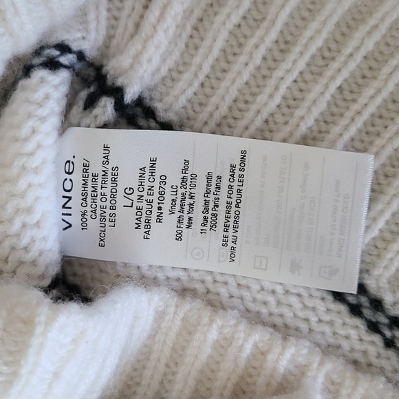 Vince Cashmere Striped Fitted Crew Neck - Picture 5 of 6